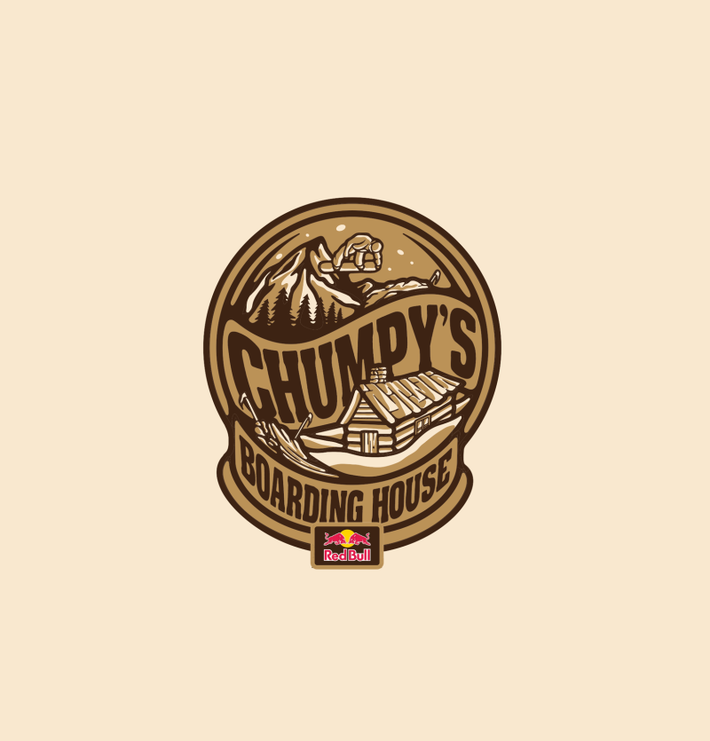 Alex'Chumpy" Pullin, Logo design, boarding house, Mike Shankster, Logo Designer, Logo Design