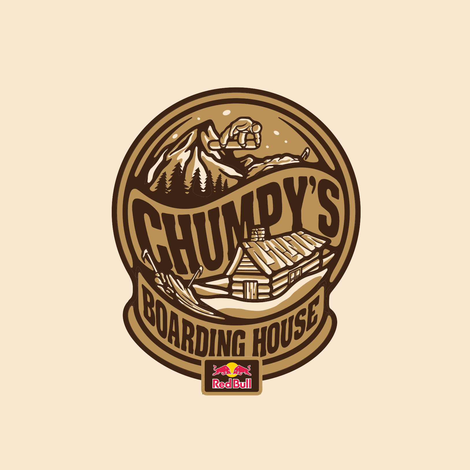 Alex'Chumpy" Pullin, Logo design, boarding house, Mike Shankster, Logo Designer, Logo Design